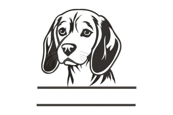 Beagle Dog Monogram: A Charming Embroidery Design