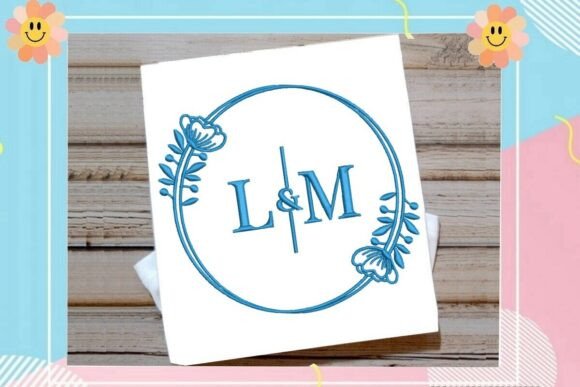 Blue Floral Ring Monogram: A Touch of Elegance