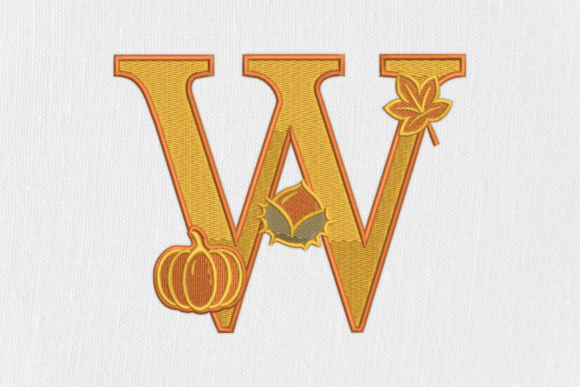 Charming Letter W Autumn Monogram Design