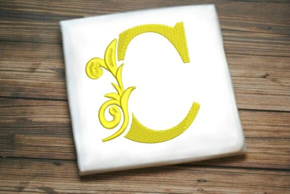 Elegant Flourished Leaf Monogram C for Your Shop
