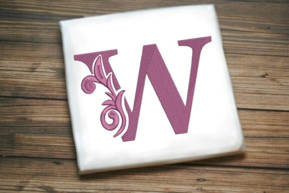 Elegant Flourished Leaf Monogram W for Seasonal Designs