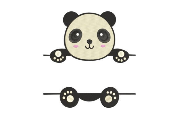 Elegant Panda Monogram for Seasonal Embroidery