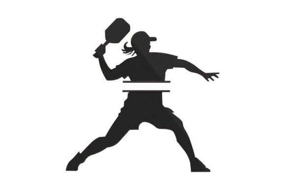 Elegant Pickleball Player Monogram Embroidery