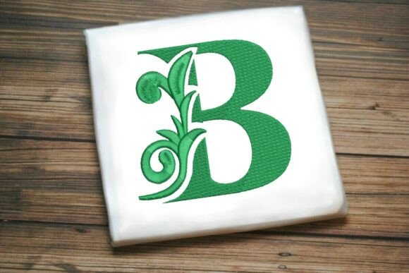 Flourished Leaf Monogram B: A Versatile Embroidery Design