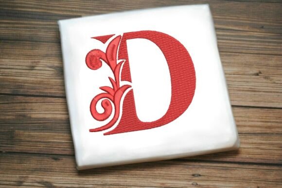 Flourished Leaf Monogram D: A Touch of Elegance