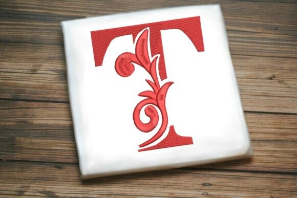 Flourished Leaf Monogram T: A Touch of Elegance