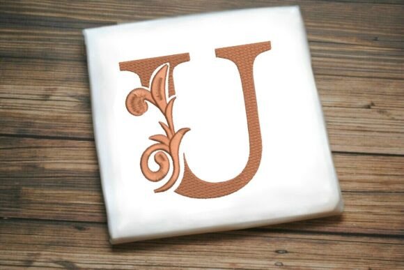 Flourished Leaf Monogram U: A Touch of Elegance