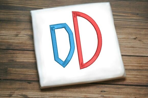 Geometric Split Letter Monogram D: A Modern Embroidery Must-Have