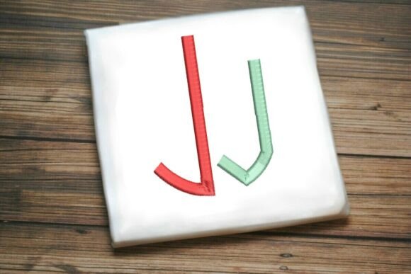 Geometric Split Letter Monogram J: A Modern Embroidery Choice