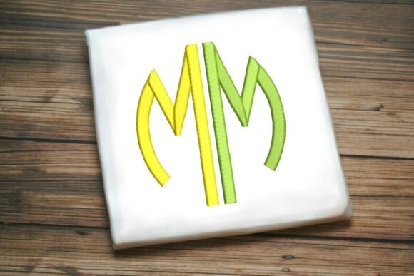 Geometric Split Letter Monogram M: A Modern Embroidery Gem