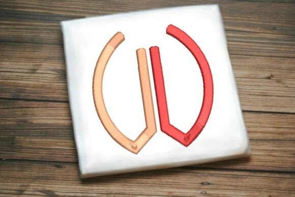 Geometric Split Letter Monogram U: A Modern Embroidery Delight