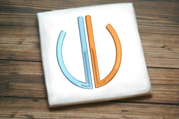 Geometric Split Letter Monogram V: A Stylish Embroidery Choice