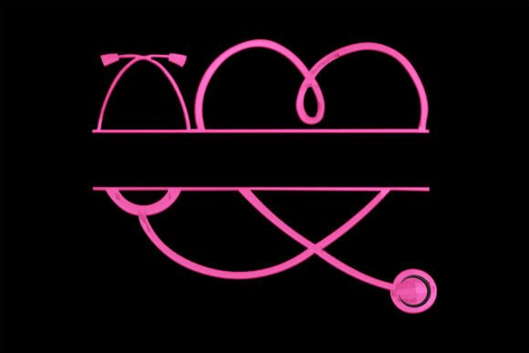 Heart with Stethoscope Monogram: A Professional Touch
