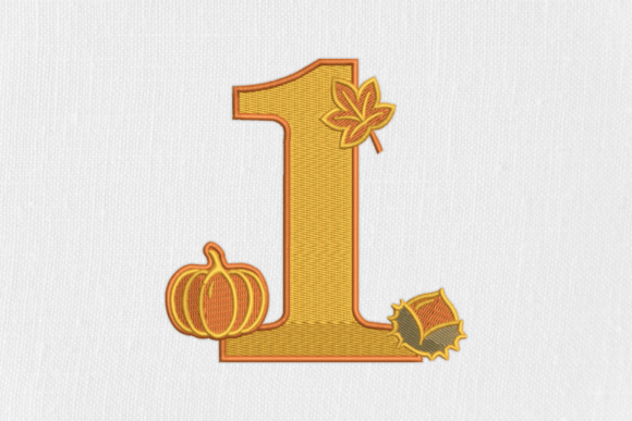 Number 1 Autumn Monogram: A Vibrant Fall Design