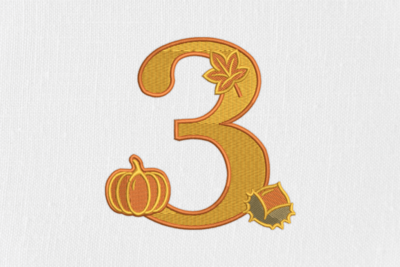Number 3 Autumn Monogram: A Charming Fall Design