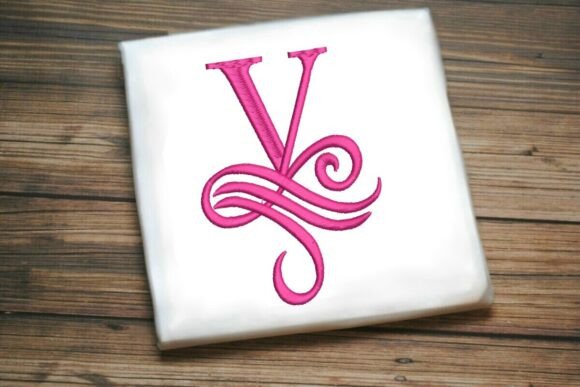 Oceanic Flourish Monogram V: A Coastal Elegance