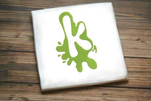 Paint Splash Monogram k: A Vibrant Embroidery Choice
