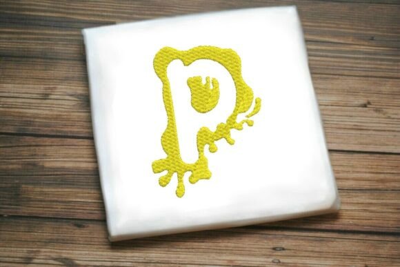 Paint Splash Monogram p: A Bold Embroidery Choice
