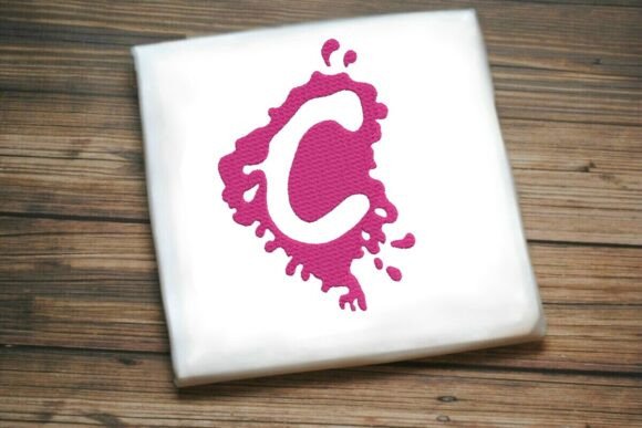 Paint Splash Uppercase Monogram C: A Vibrant Embroidery Choice