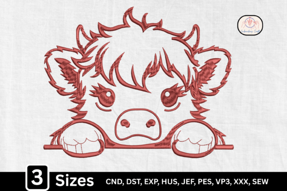 Peeking Highland Cow: A Charming Monogram Design