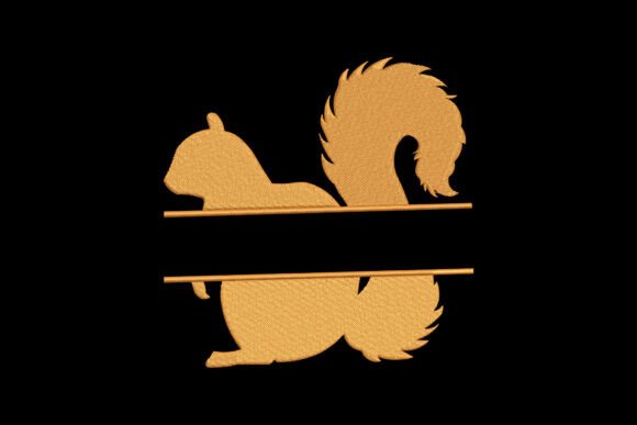Squirrel Split Monogram: A Charming Embroidery Design